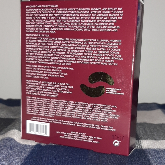 Wander Beauty Baggage Claim Gold Eye Masks - Picture 2 of 2